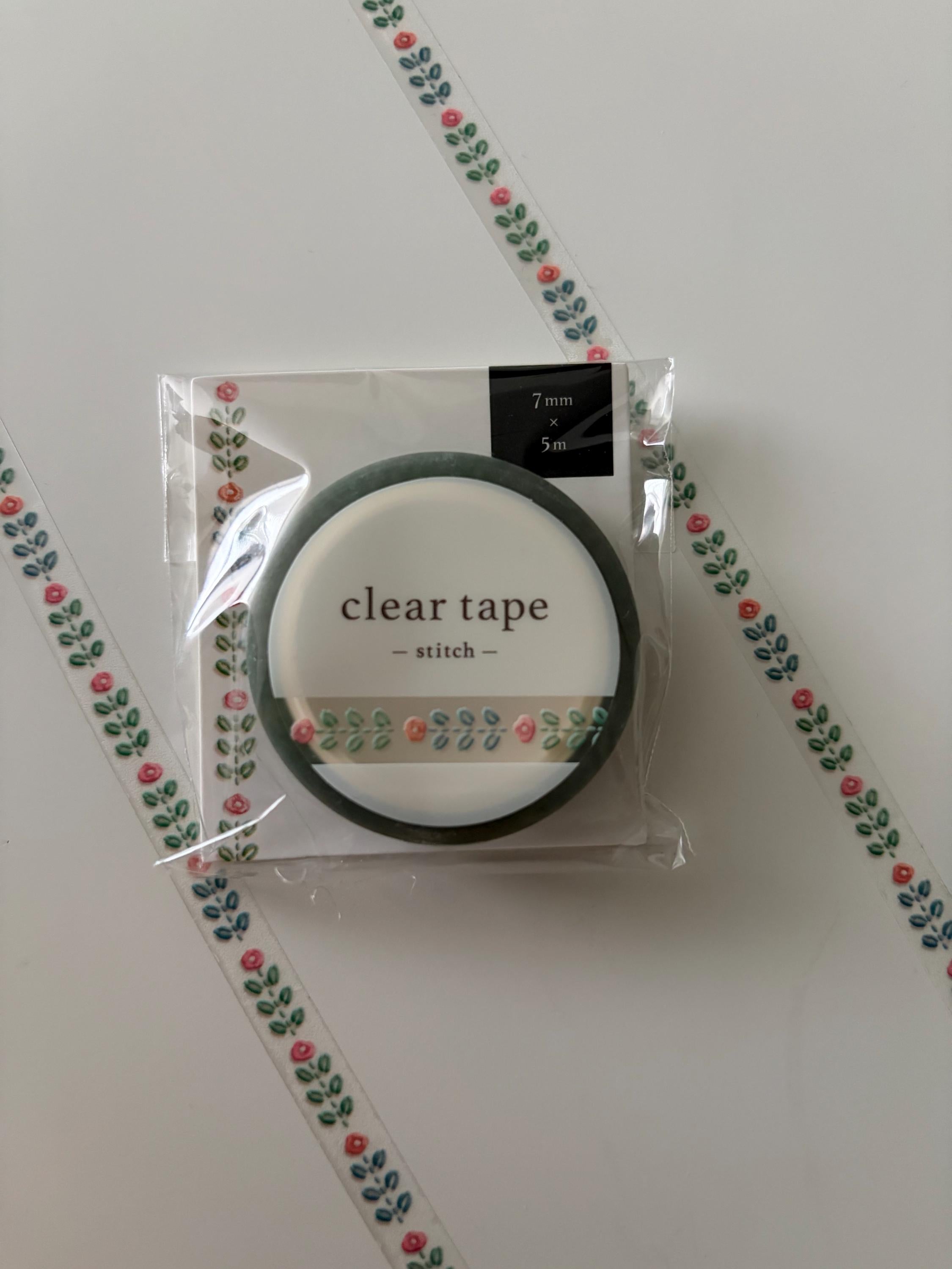 Stitch Flowers Clear Washi Tape MIND WAVE JAPAN