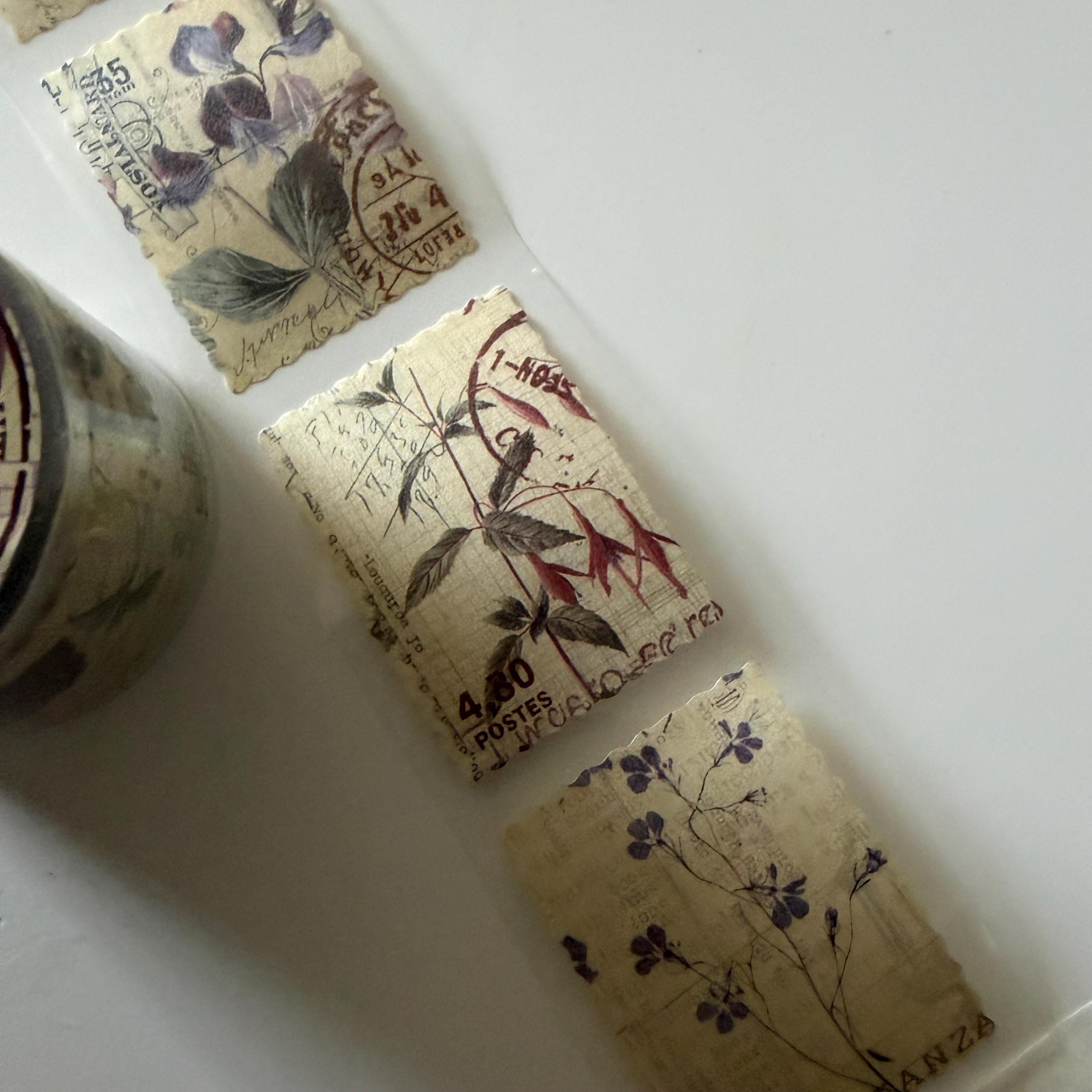 Floral Dark Academia Stamp Washi Tape