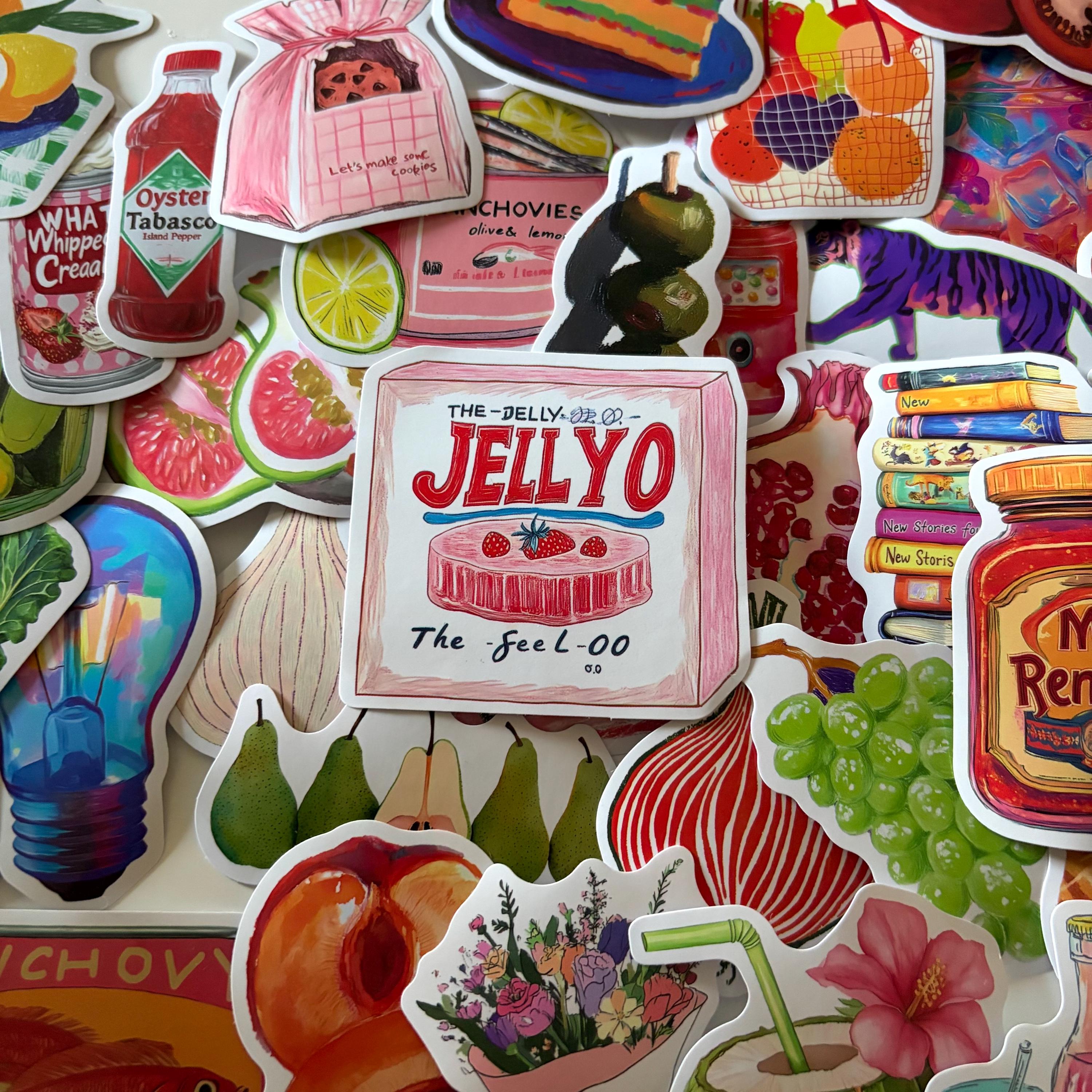 Summer Retro Red Stickers