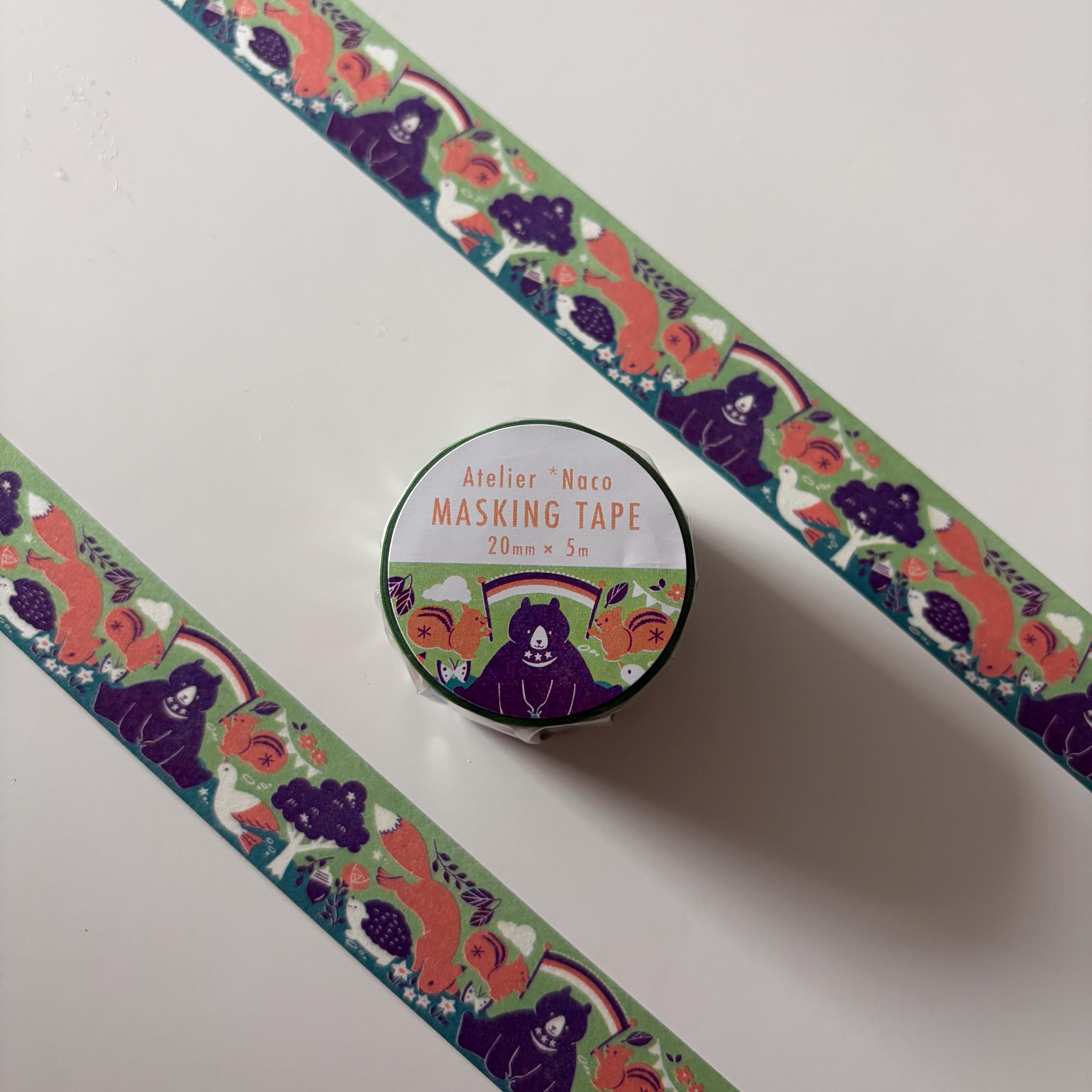 Kodomo No Kao Bear Forest Camping Washi Tape