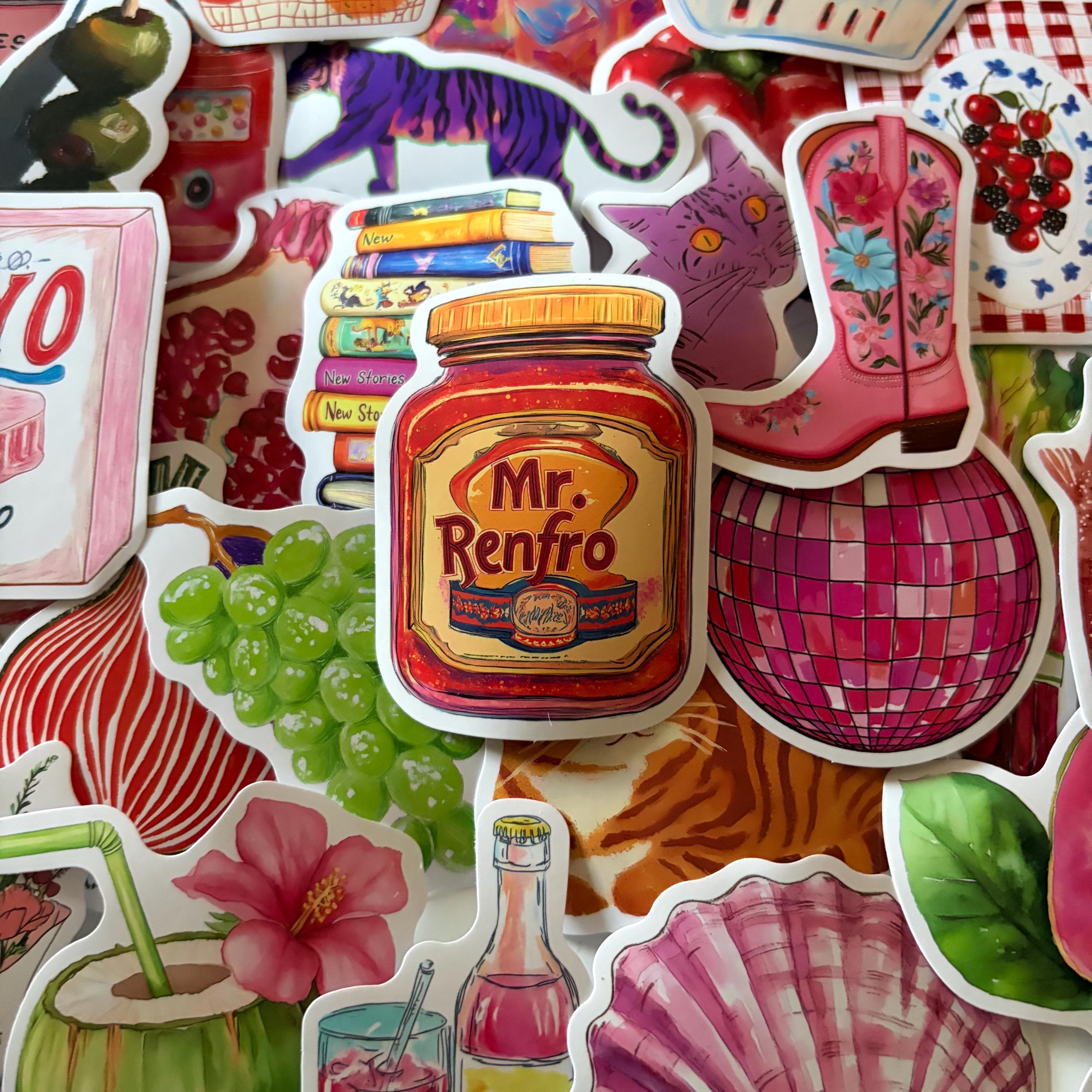 Summer Retro Red Stickers