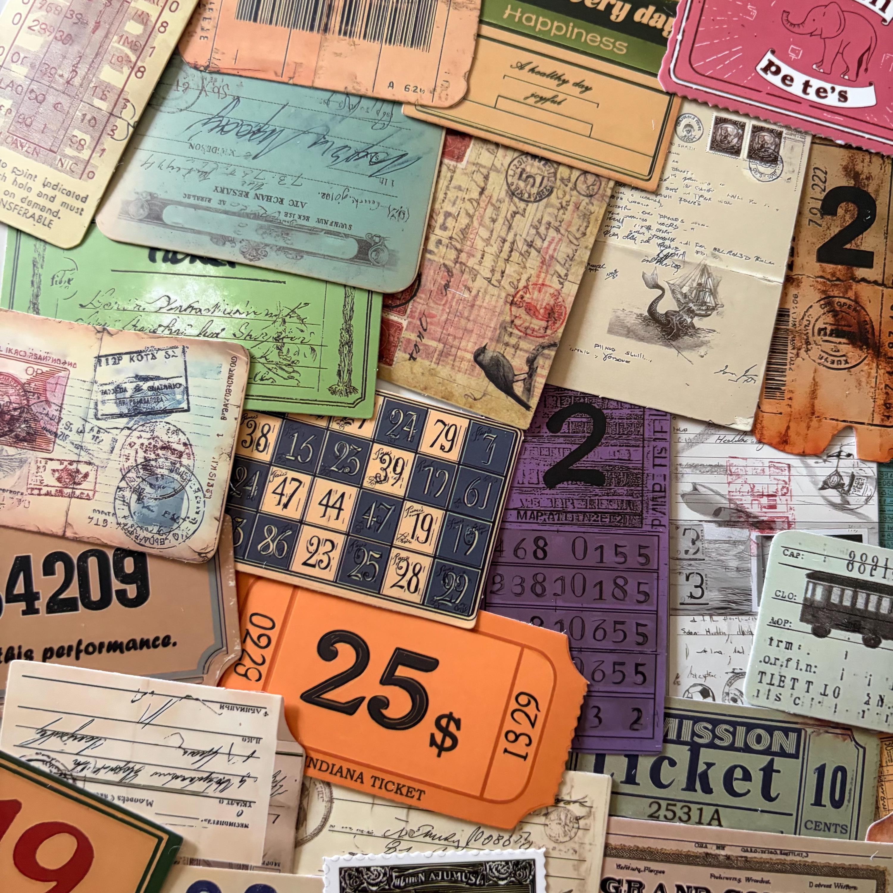 Vintage Style Ticket Stickers