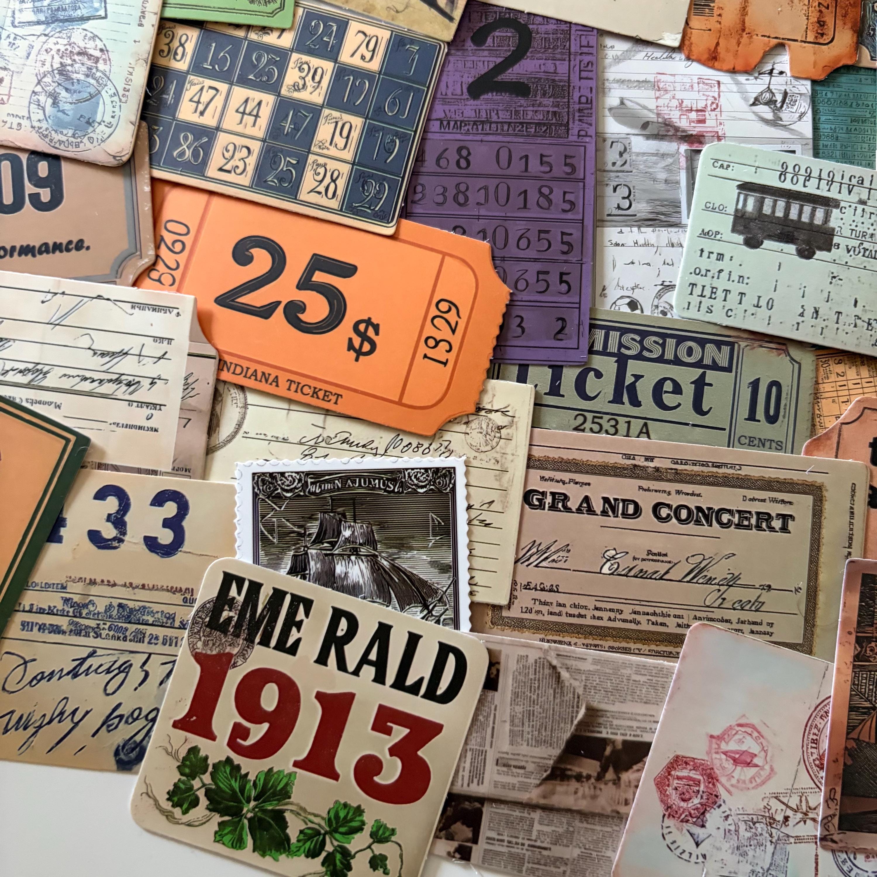 Vintage Style Ticket Stickers
