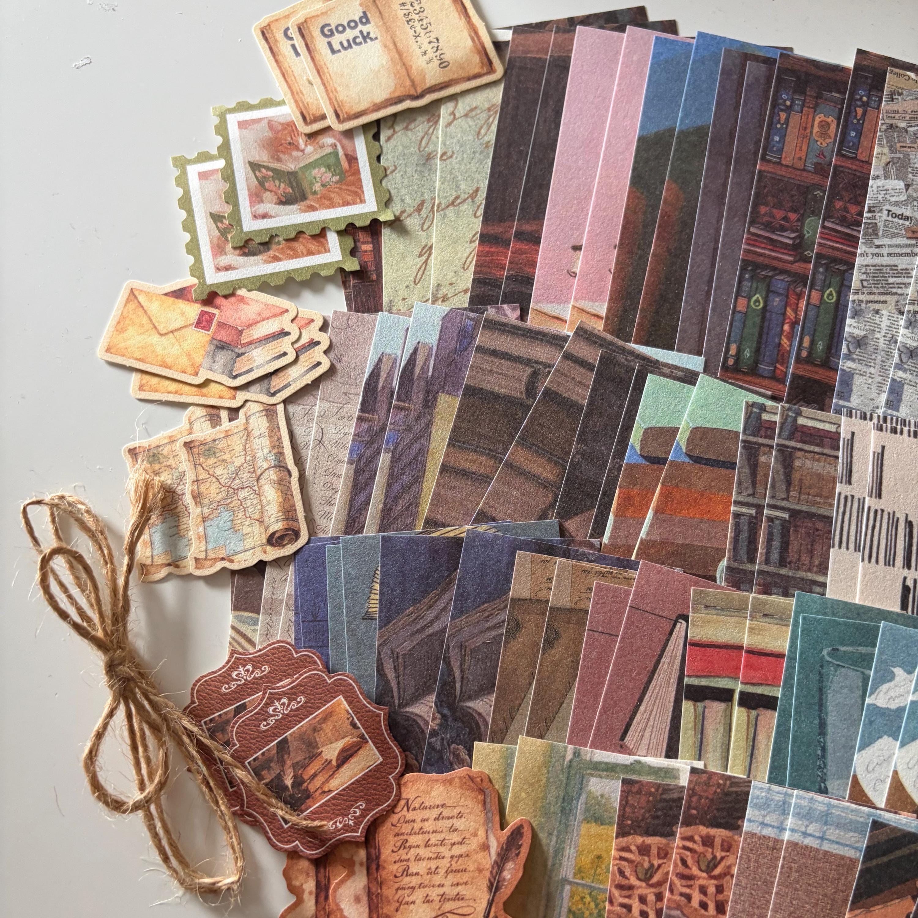 100pcs Brown Academia Reading Ephemera