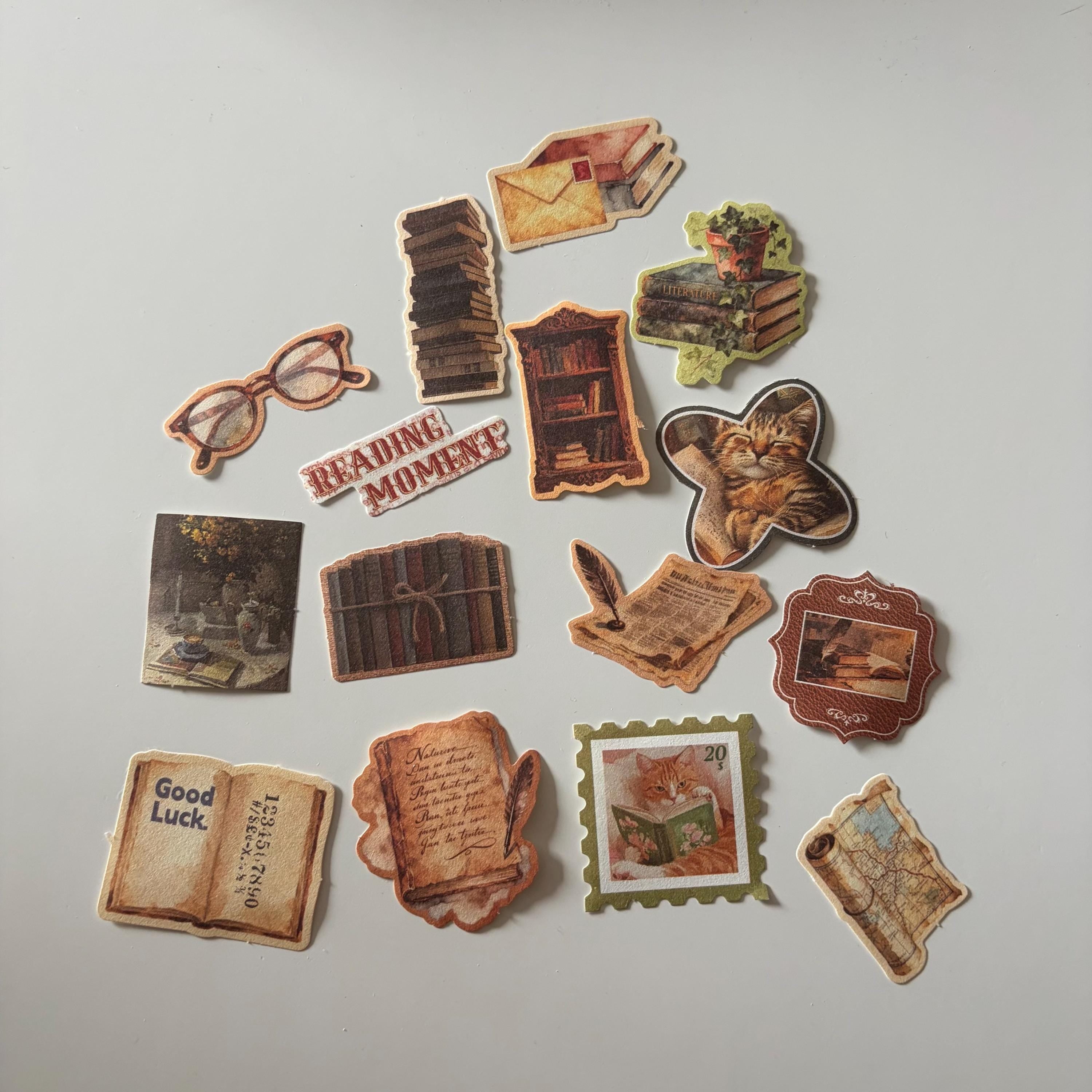 100pcs Brown Academia Reading Ephemera