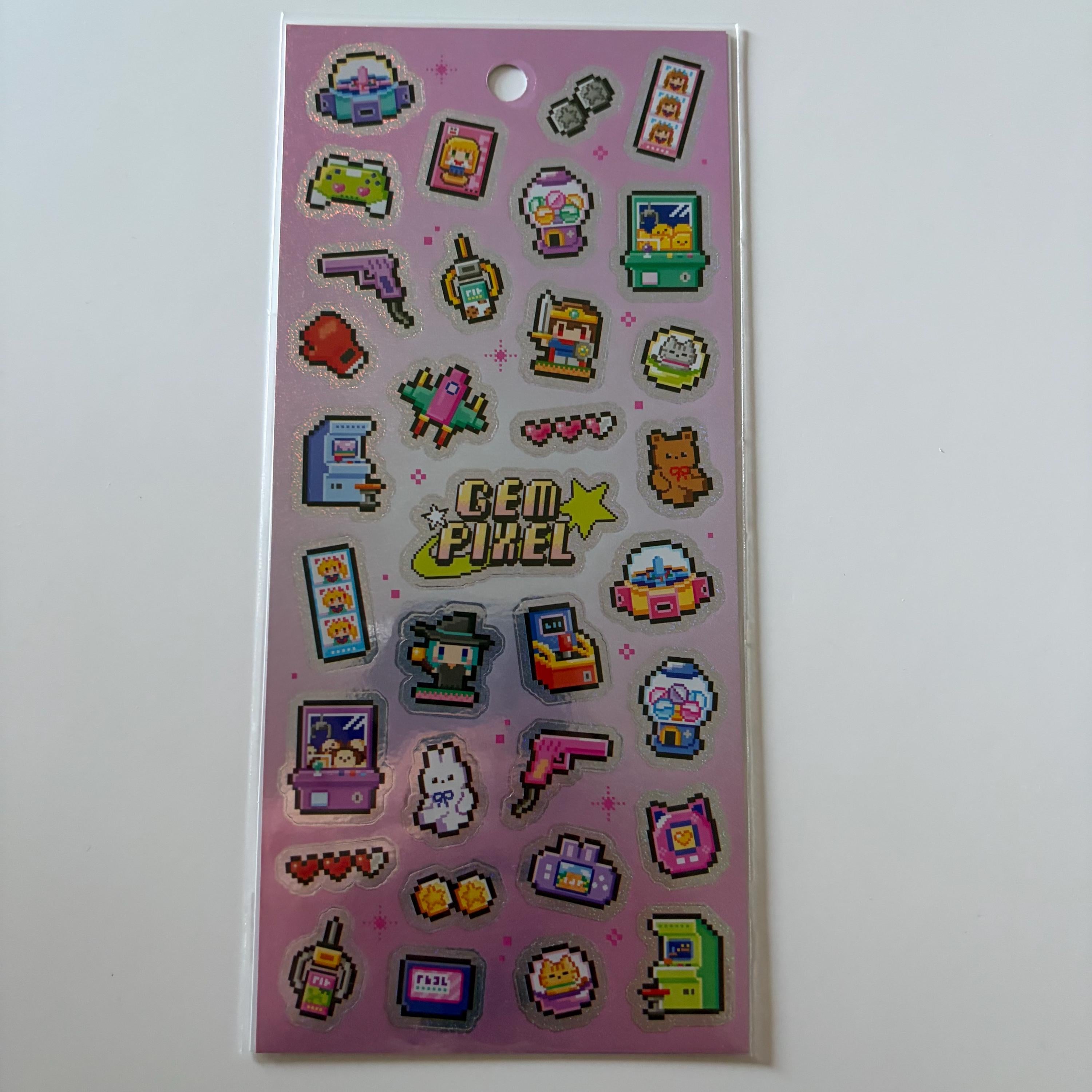 Gem Pixel Art Sticker Sheet MINDWAVE Japan