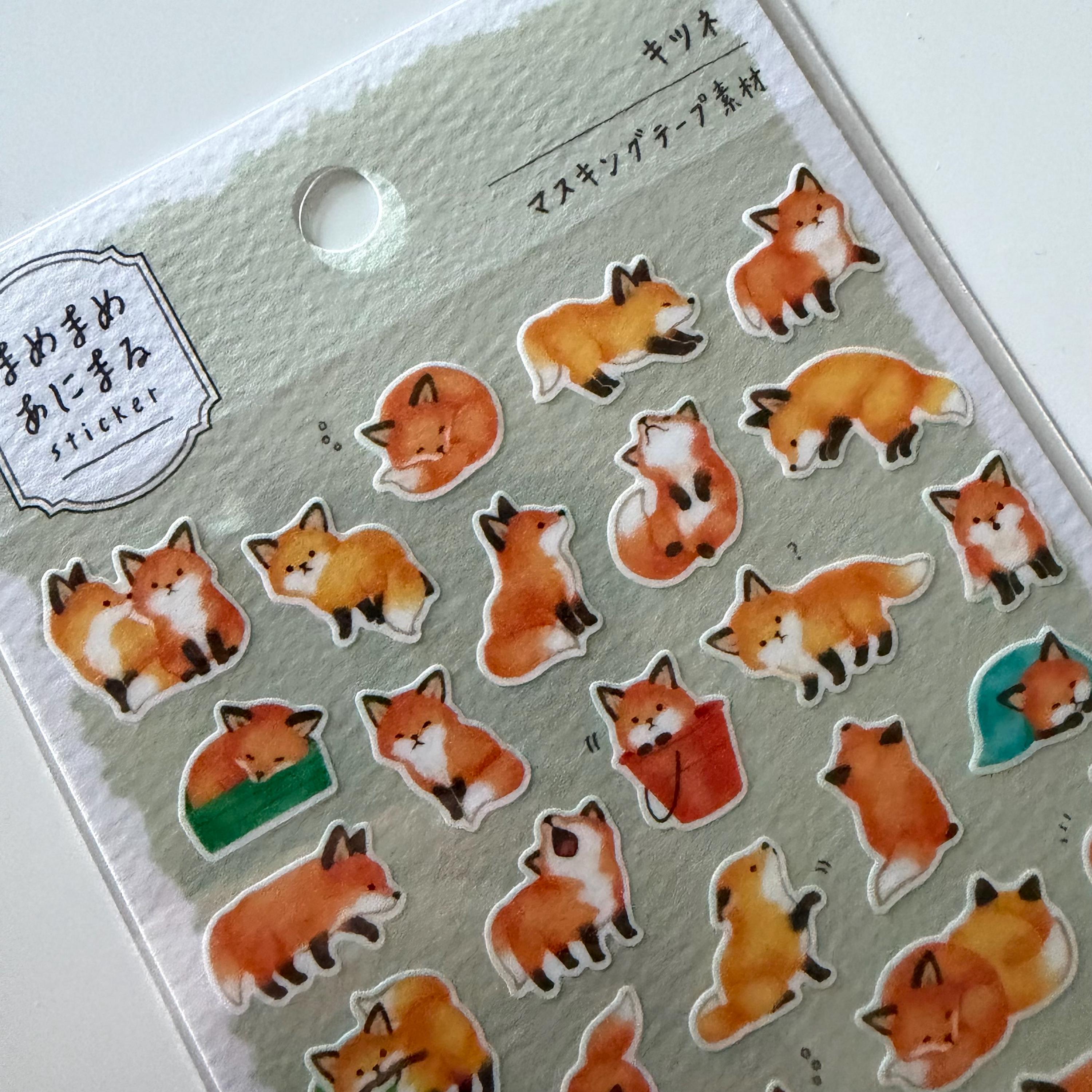 Fox Mame Mame Sticker Sheet | MINDWAVE Japan