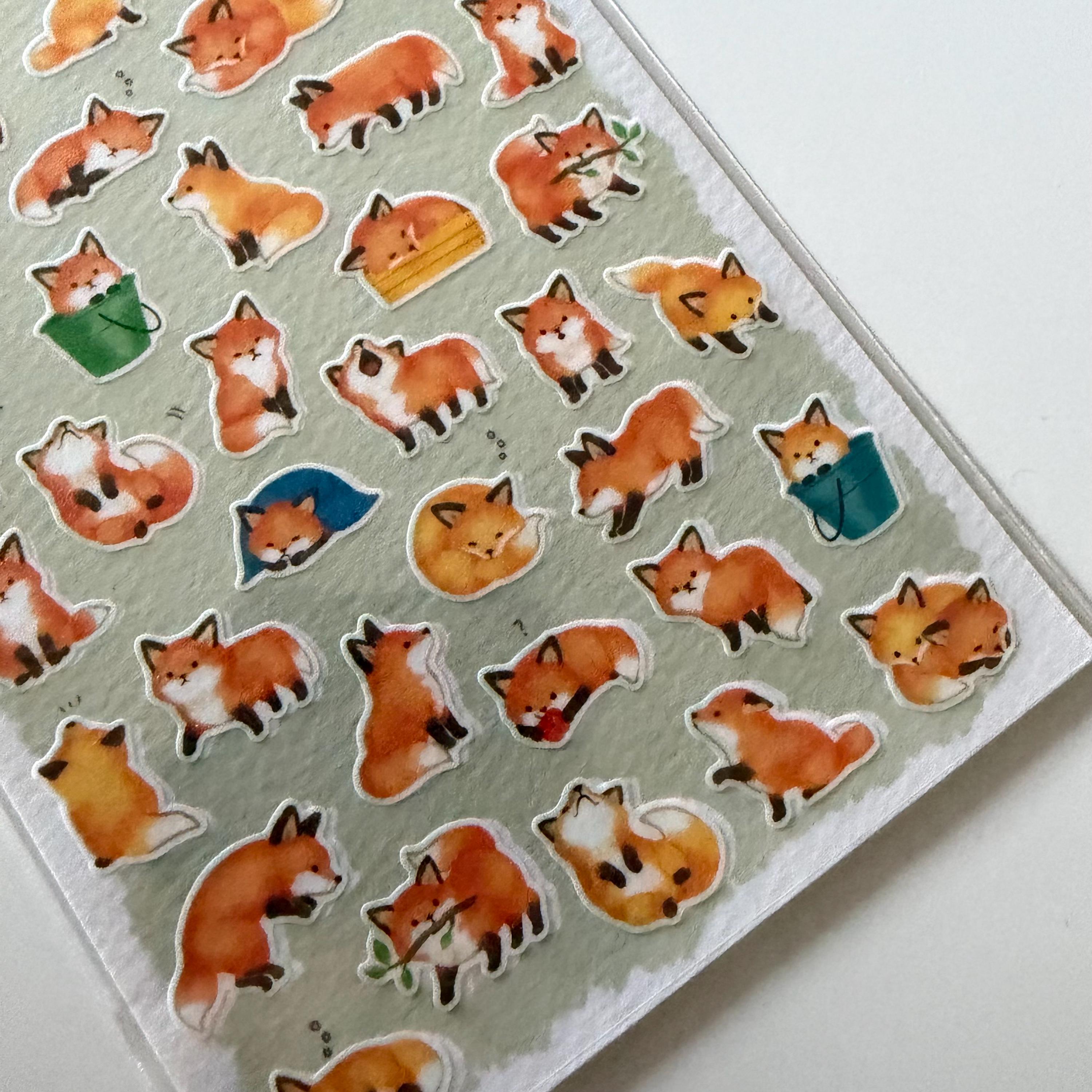 Fox Mame Mame Sticker Sheet | MINDWAVE Japan