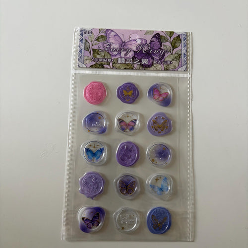 Butterfly Wax Seal Sticker Sheet – Purple