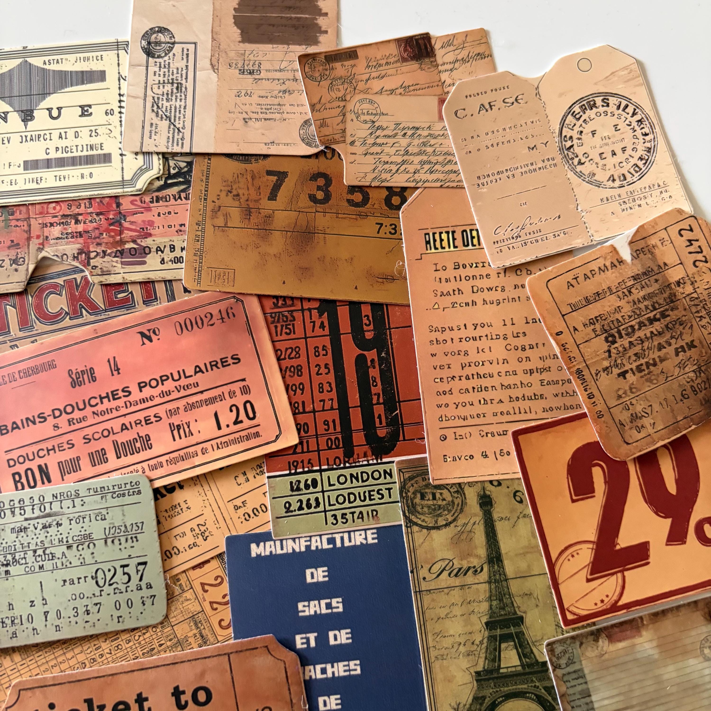 Vintage Style Ticket Stickers