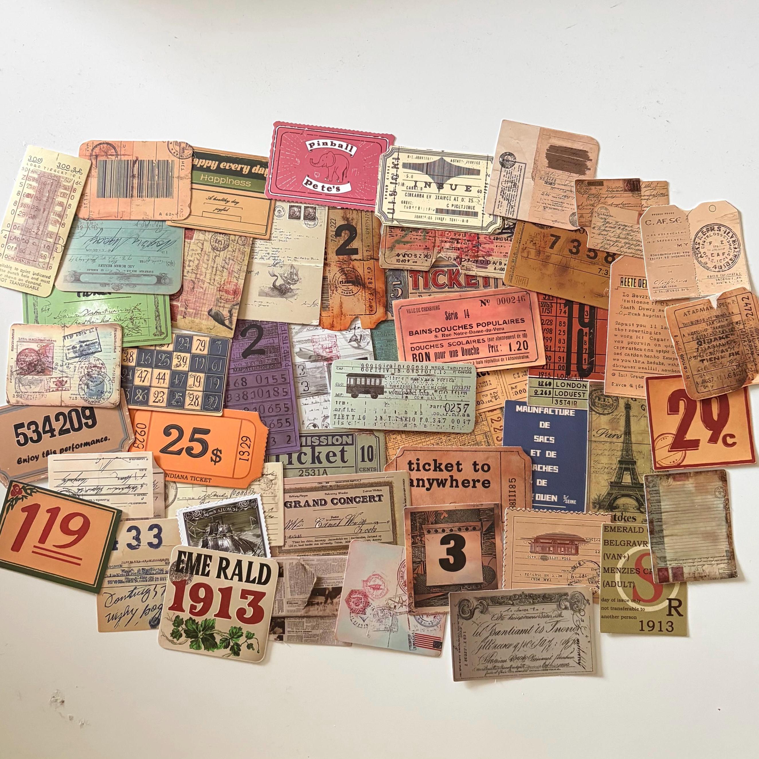 Vintage Style Ticket Stickers