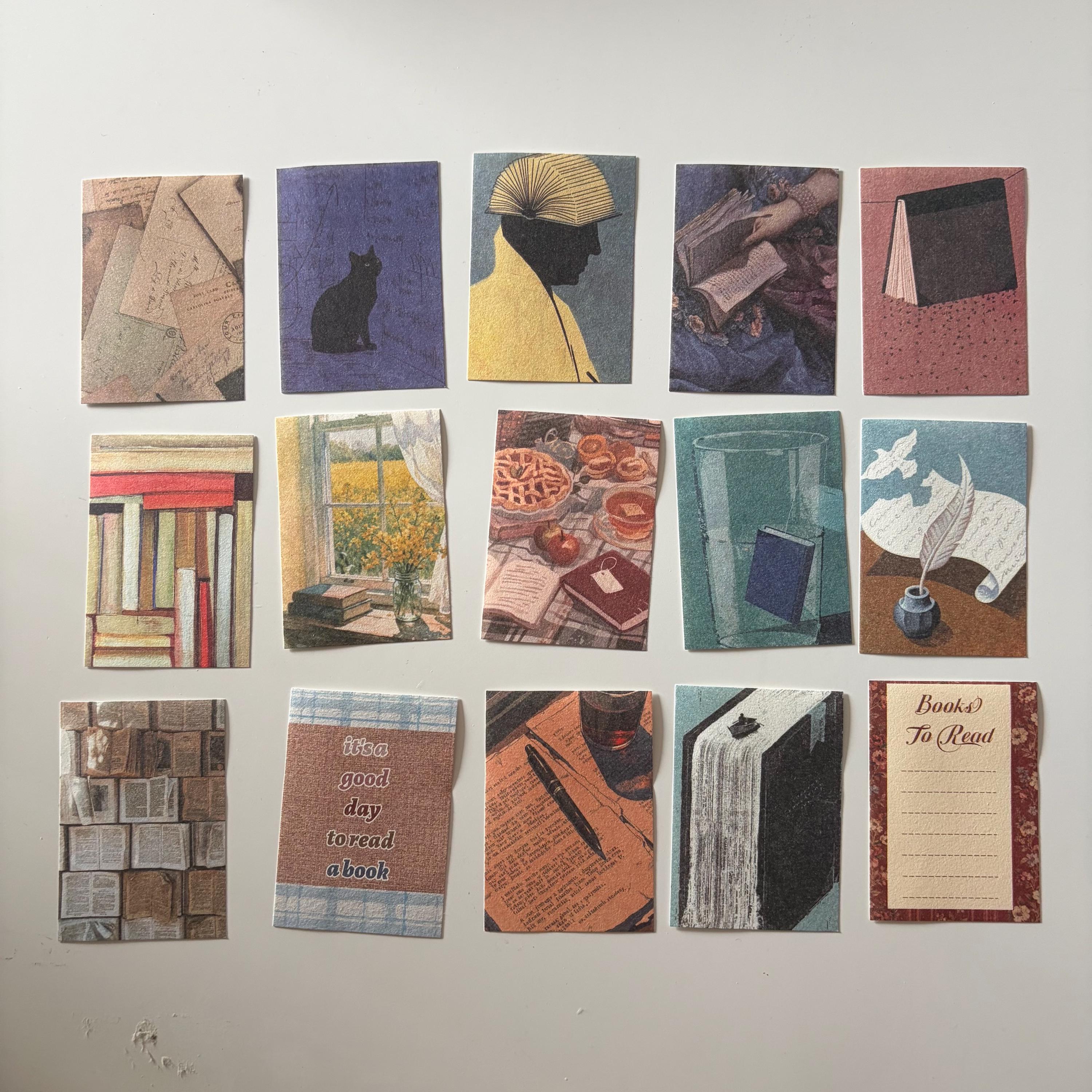 100pcs Brown Academia Reading Ephemera