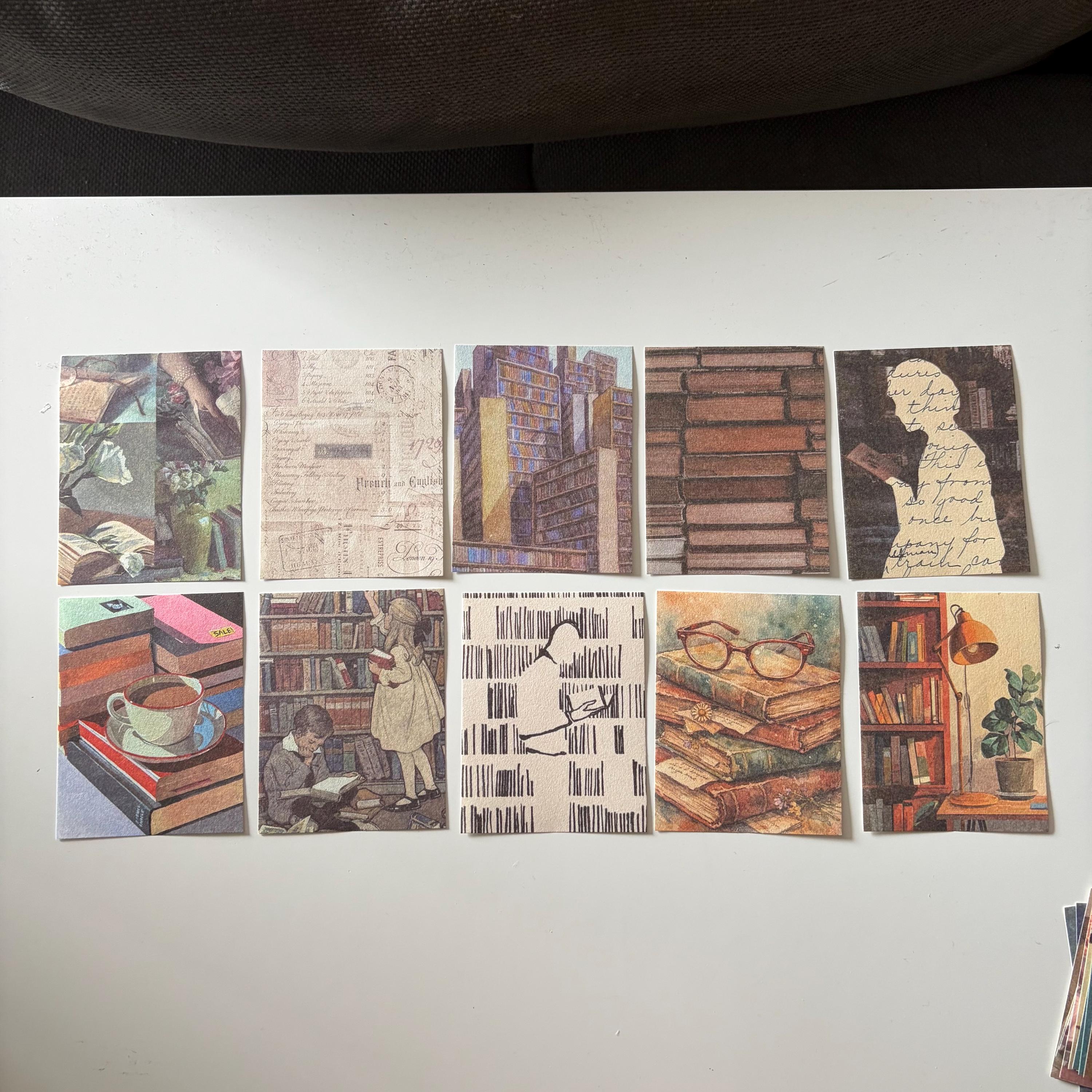 100pcs Brown Academia Reading Ephemera