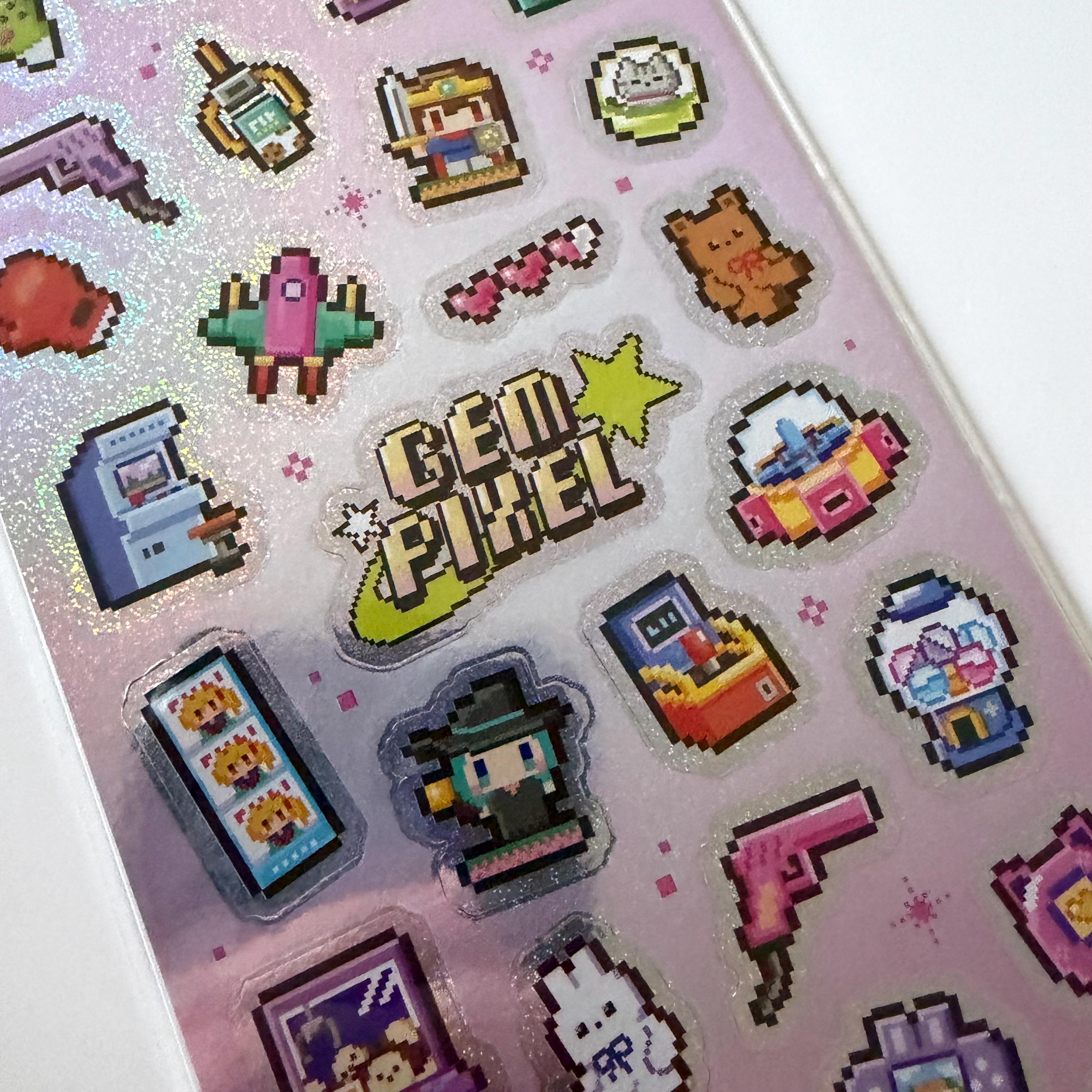 Gem Pixel Art Sticker Sheet MINDWAVE Japan