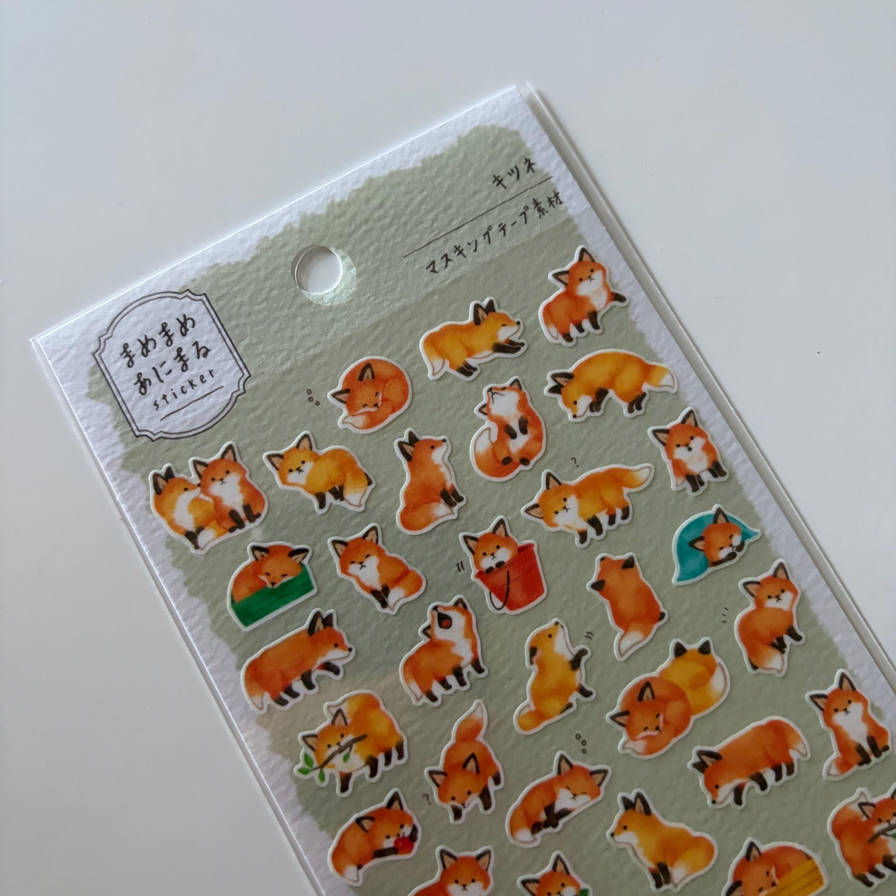Fox Mame Mame Sticker Sheet | MINDWAVE Japan