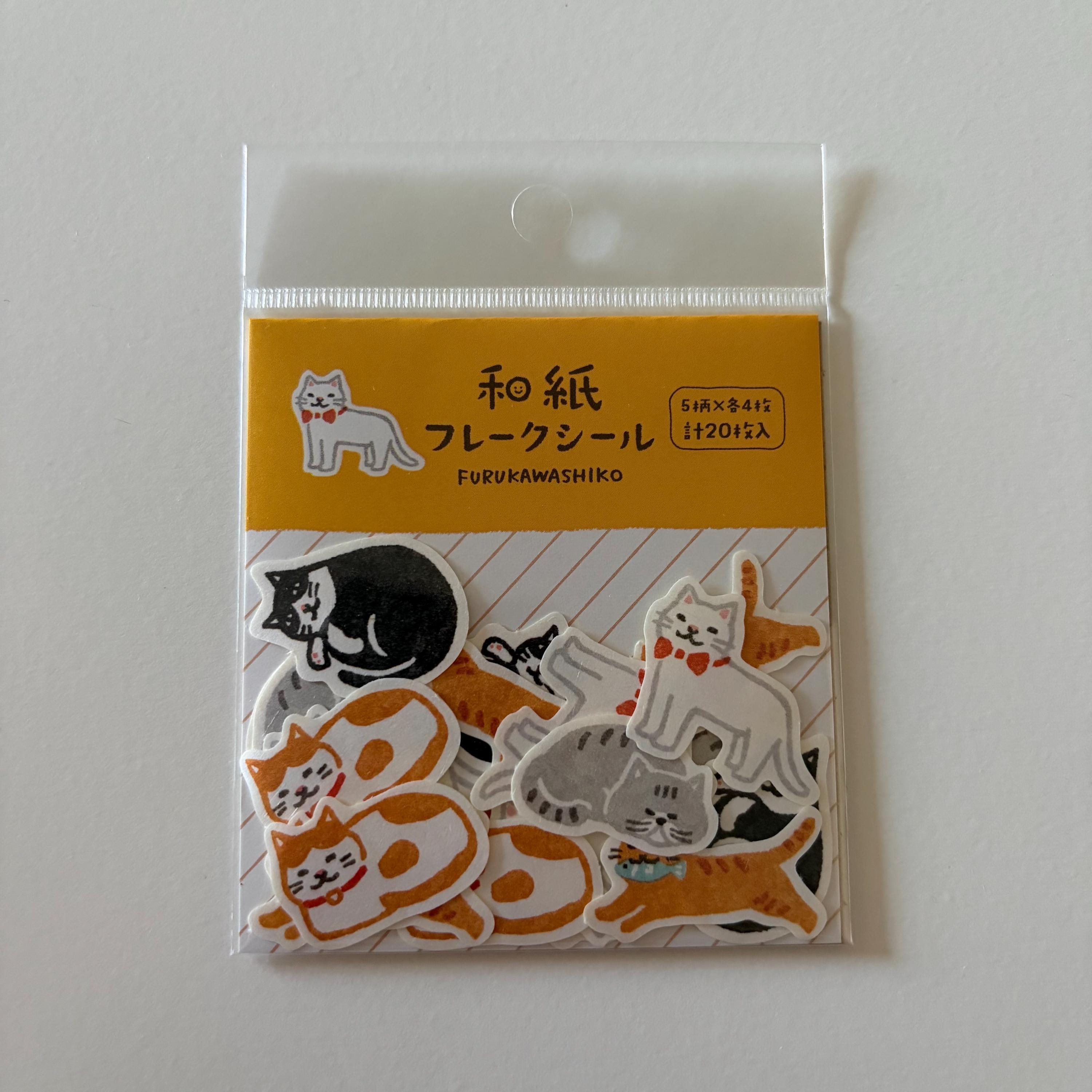 Cat Washi Flake Stickers Furukawa Shiko